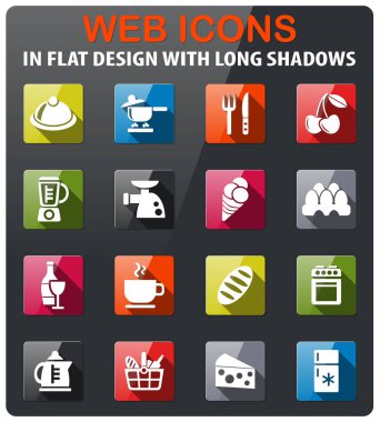 yemek ve mutfak simgesi seti