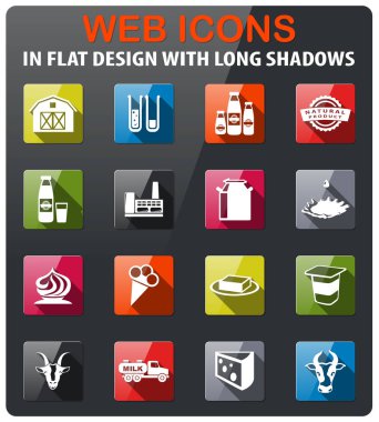 Süt sanayi simge seti