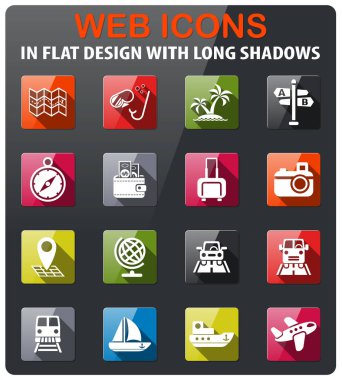 seyahat simgesi seti