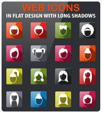 kadın saç silhouettes