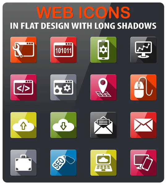 SEO ET DÉVELOPPEMENT ICON SET — Image vectorielle