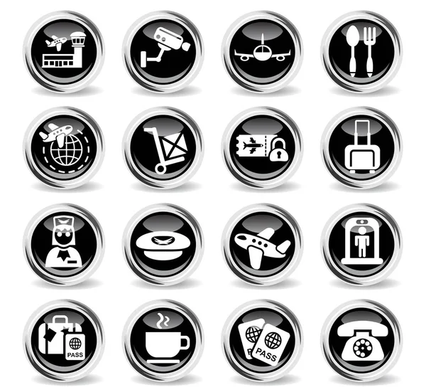 Airport icon set — Stock Vector