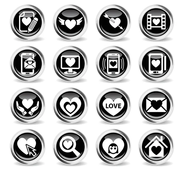 Love icon set — Stock Vector