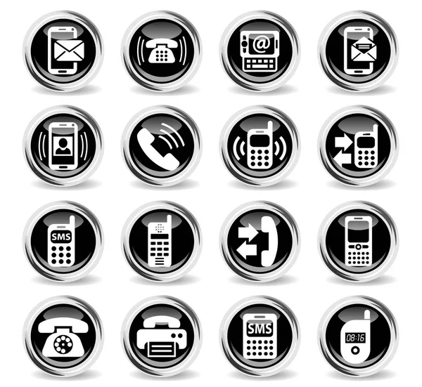 Set icona del telefono — Vettoriale Stock