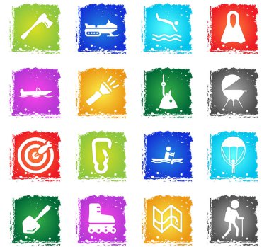 Aktif istirahat Icon set