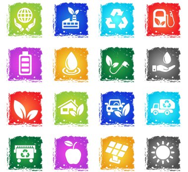 Alternatif enerji simgesi seti