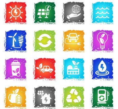 Alternatif enerji simgesi seti