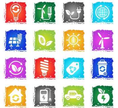 Alternatif enerji simgesi seti