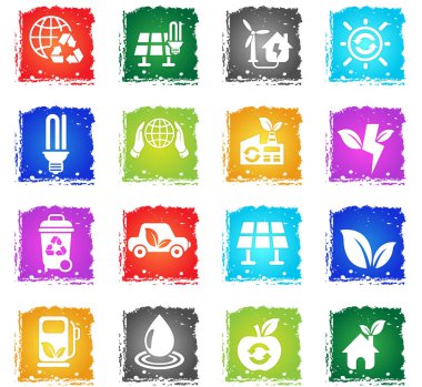 Alternatif enerji simgesi seti