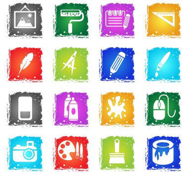 sanat araçları simge seti