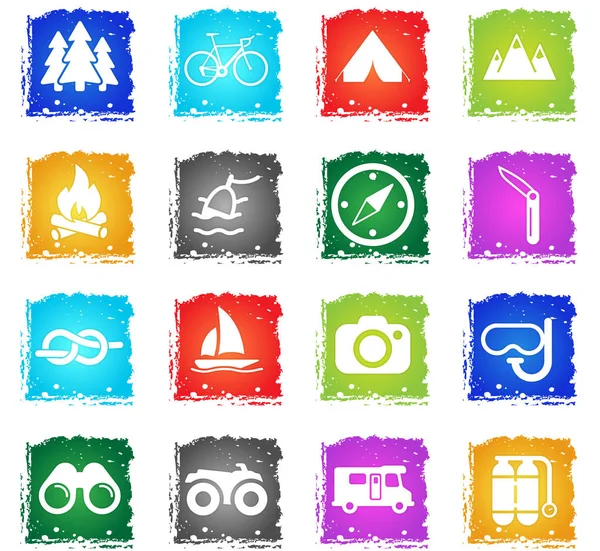 Active recreation icon set