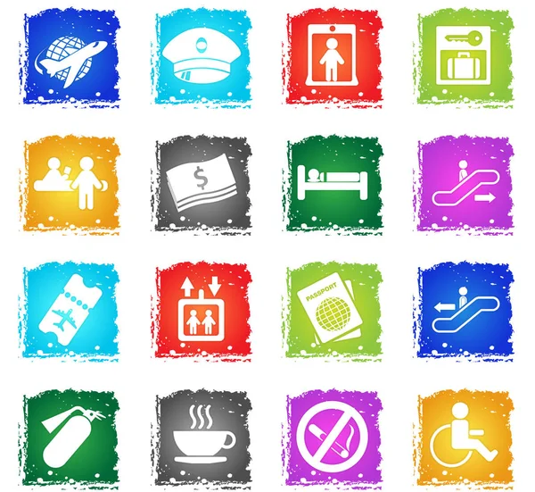 Airport icon set — Stock Vector