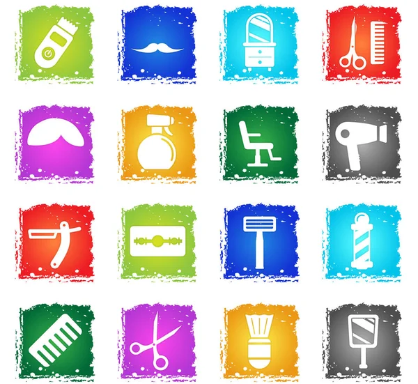 Barbershop simply icons — Stock Vector