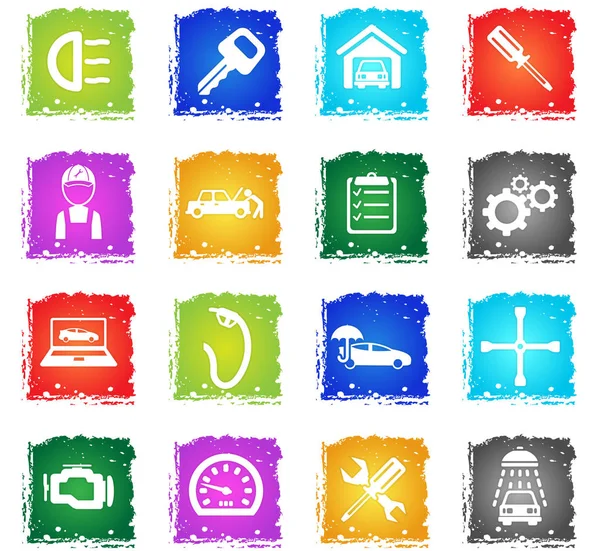 Auto service gewoon pictogrammen — Stockvector