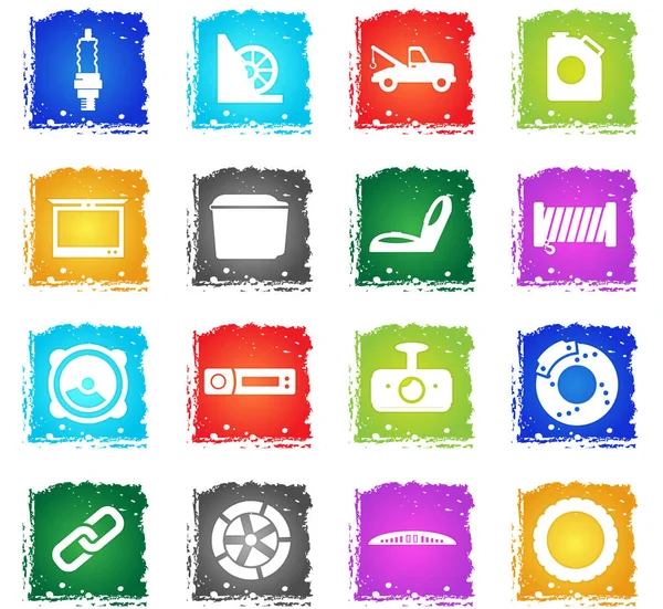 Tienda de coches iconos conjunto — Vector de stock