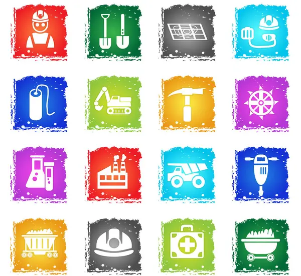 kömür sanayi simge seti