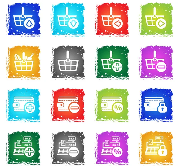 Conjunto de iconos de marketing y comercio electrónico — Vector de stock