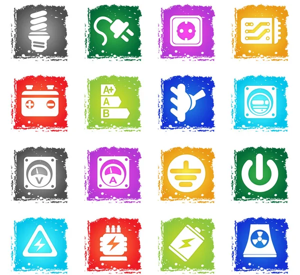 Electricidad simplemente iconos — Vector de stock