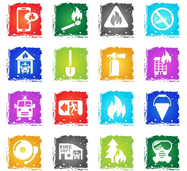 Zestaw ikon straży pożarnej — Wektor stockowy