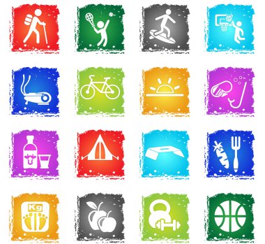 Sağlıklı yaşam biçimi simgesi seti