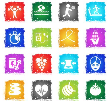 Sağlıklı yaşam biçimi simgesi seti