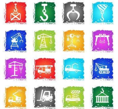 kaldırma makineleri Icon set