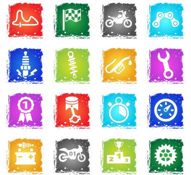 moto racing Icon set