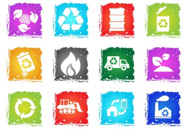 Geri dönüşüm sembolleri Icon set