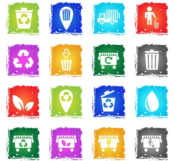 Ensemble d'icône poubelle — Image vectorielle