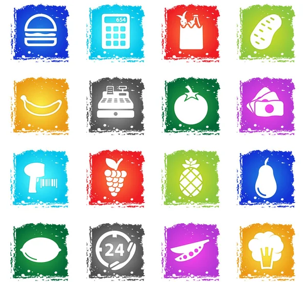 Abarrotes simplemente iconos — Vector de stock