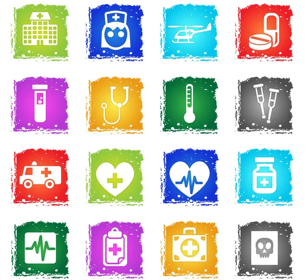 Conjunto de icono de medicina — Vector de stock