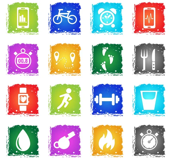 Monitoring apps icon set — Stock Vector