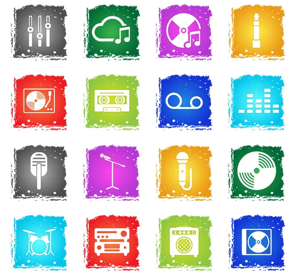 La música simplemente iconos — Vector de stock