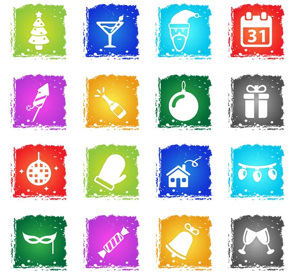 New year simply icons — Stock Vector