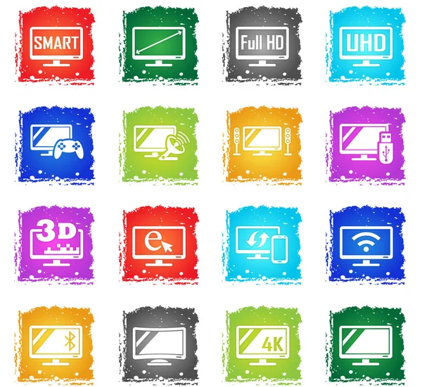 Conjunto de iconos de Smart TV — Vector de stock