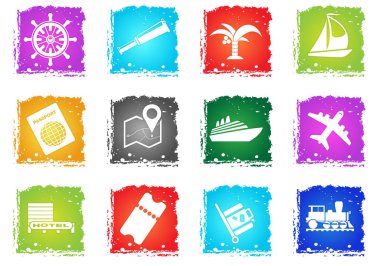 seyahat simgesi seti