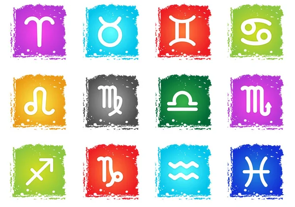 Ensemble d'icônes du zodiaque — Image vectorielle