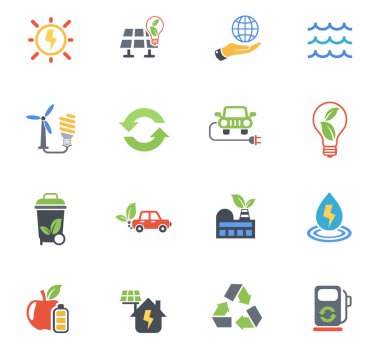 Alternatif enerji simgesi seti