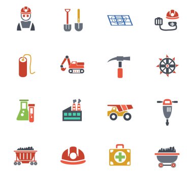 kömür sanayi simge seti