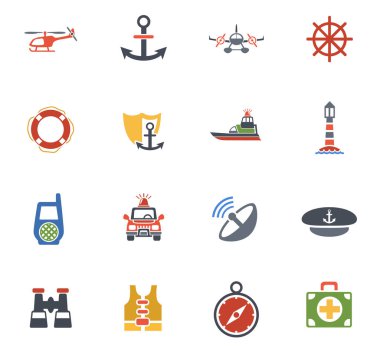 Sahil Güvenlik Icon set