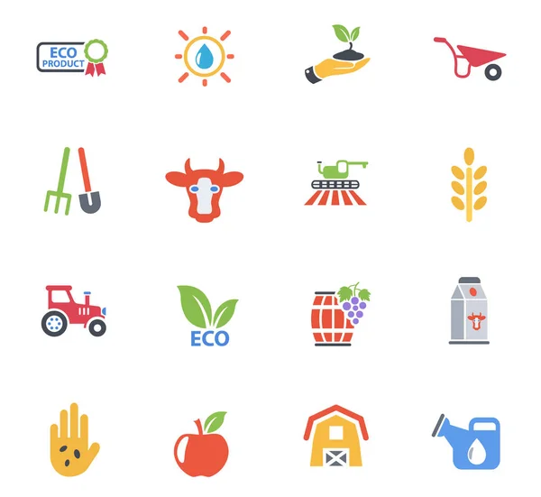 Agricultural icon set — Stock Vector