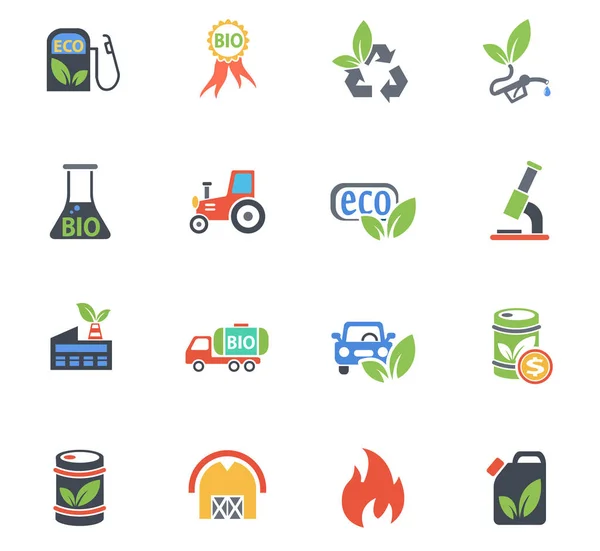 Bio fuel icon set — Stock Vector