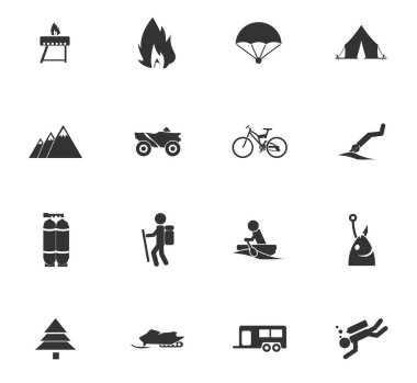 Aktif istirahat Icon set