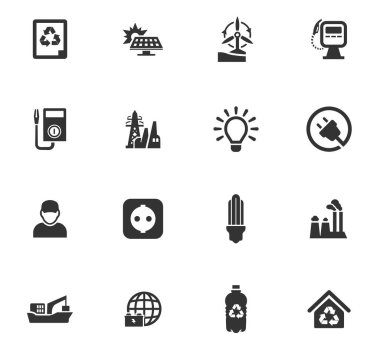 Alternatif enerji simgesi seti