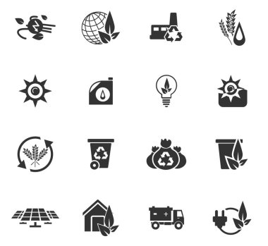 Alternatif enerji simgesi seti