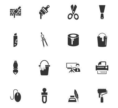 sanat araçları simge seti