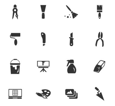 sanat araçları simge seti