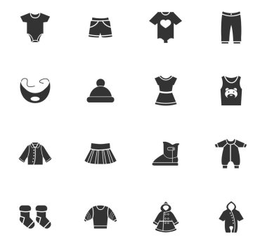 Bebek giysileri Icon set
