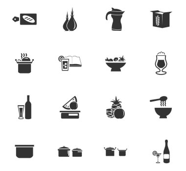 yemek ve mutfak simgesi seti