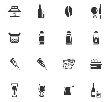 yemek ve mutfak simgesi seti